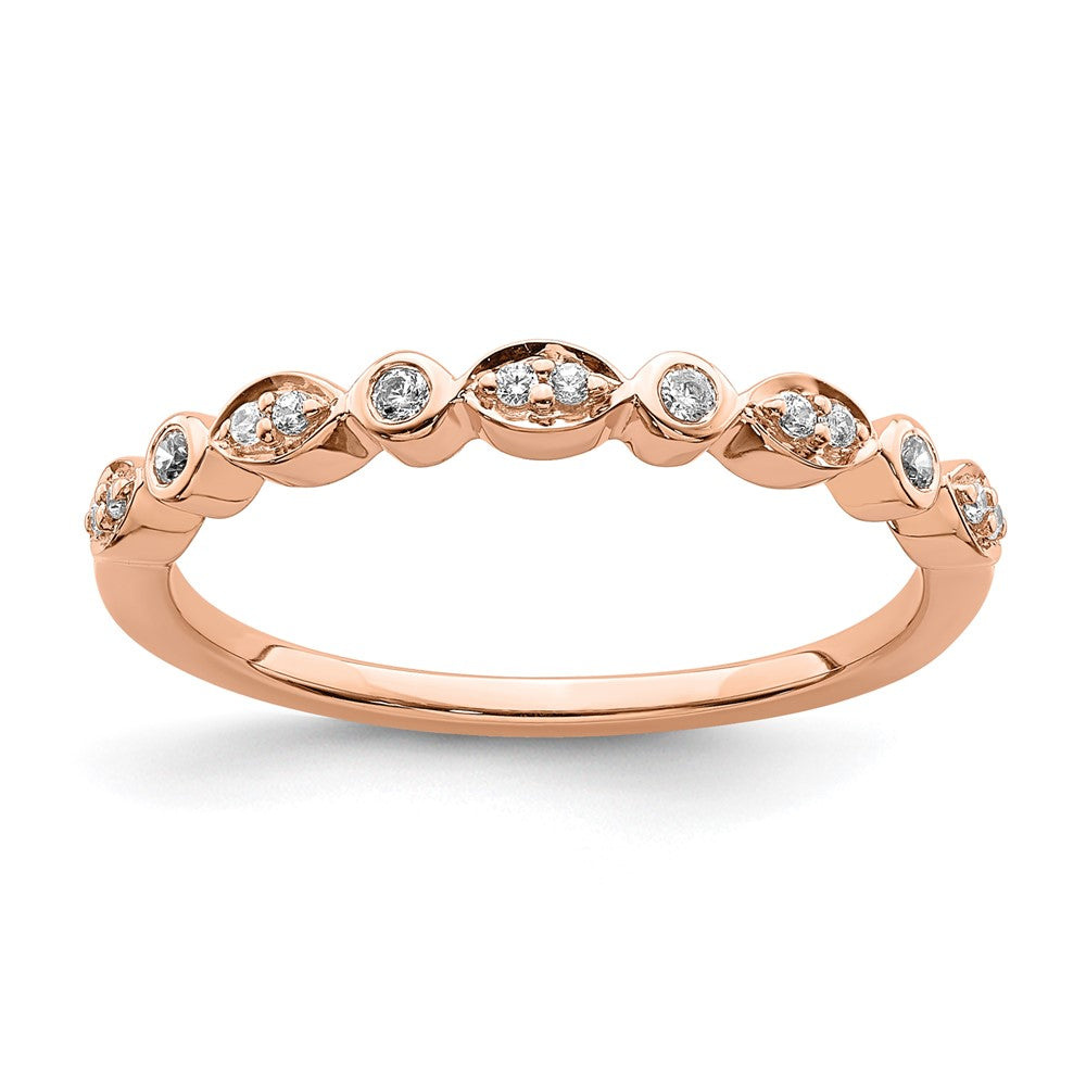 Set de 2 Anillos de Boda Completos Blooming Bridal en Oro Rosa de 14K con Diamantes de 1/5 Quilates