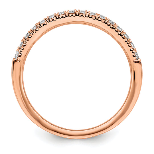 Alianza de Boda Completa en Oro Rosa de 14k con Diamantes Cultivados en Laboratorio de 1/4 Quilate (Calidad VS/SI+, Color G+)