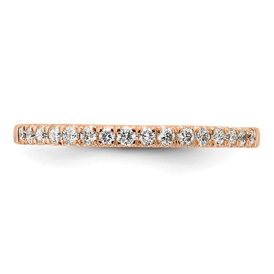 Alianza de Boda Completa en Oro Rosa de 14k con Diamantes Cultivados en Laboratorio de 1/4 Quilate (Calidad VS/SI+, Color G+)