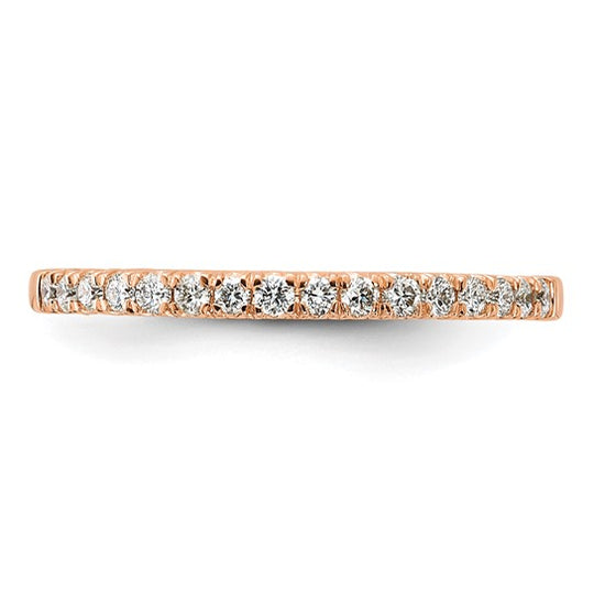 Alianza de Boda Completa en Oro Rosa de 14k con Diamantes Cultivados en Laboratorio de 1/4 Quilate (Calidad VS/SI+, Color G+)