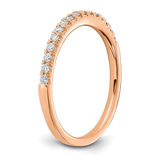 Alianza de Boda Completa en Oro Rosa de 14k con Diamantes Cultivados en Laboratorio de 1/4 Quilate (Calidad VS/SI+, Color G+)