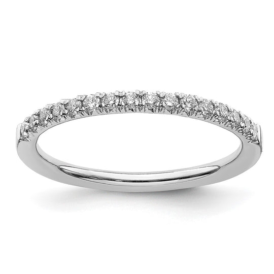 Anillo de Boda Completo en Oro Blanco de 14k con Diamantes Cultivados en Laboratorio de 1/4 Quilate, Claridad VS/SI+ y Color G+