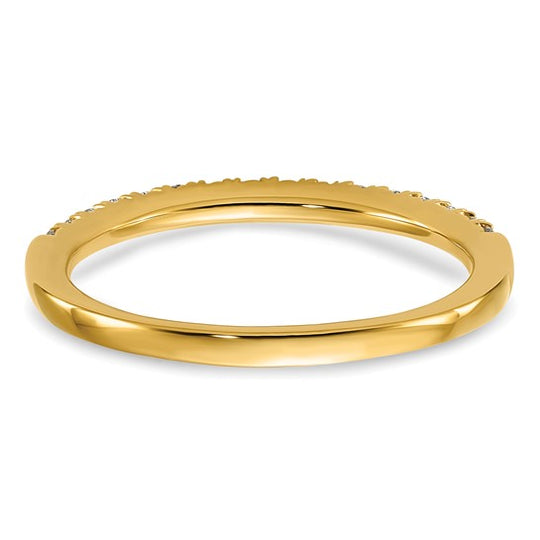Anillo de Boda Completo con Diamantes de Laboratorio de 1/4 Quilate en Oro Amarillo de 14K