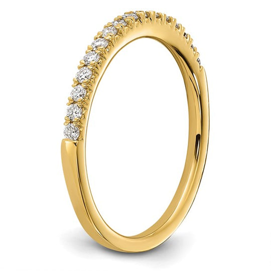 Anillo de Boda Completo con Diamantes de Laboratorio de 1/4 Quilate en Oro Amarillo de 14K