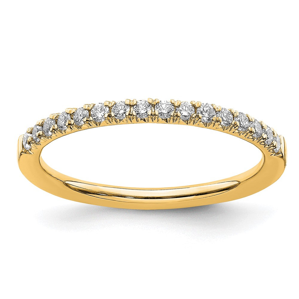 Anillo de Boda Completo con Diamantes de Laboratorio de 1/4 Quilate en Oro Amarillo de 14K