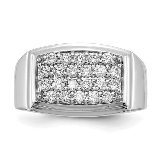 Anillo para Hombre de Oro 10k con Diamante de 1 Quilate Creado en Laboratorio (VS/SI+ G+)-Estilo Cluster Completo
