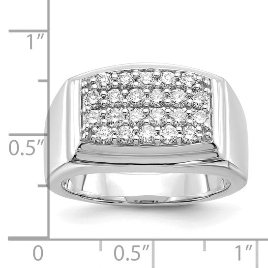 Anillo para Hombre de Oro 10k con Diamante de 1 Quilate Creado en Laboratorio (VS/SI+ G+)-Estilo Cluster Completo