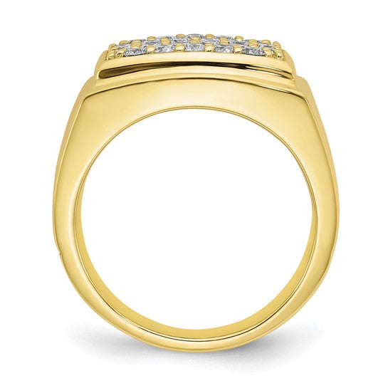 Anillo para Hombre de Oro 10k con Diamante de 1 Quilate Creado en Laboratorio (VS/SI+ G+)-Estilo Cluster Completo