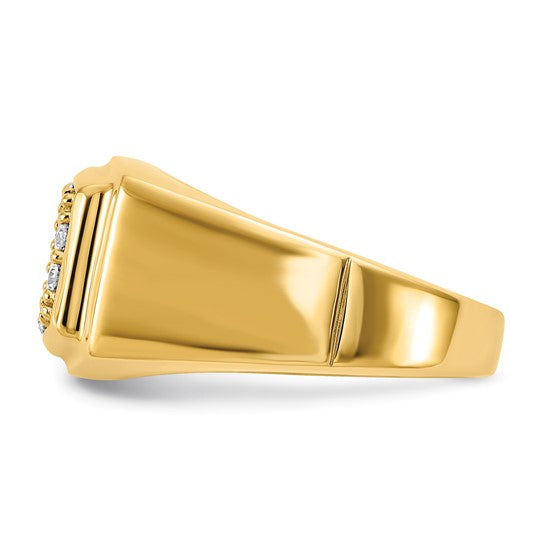 Anillo para Hombre de Oro 10k con Diamante de 1 Quilate Creado en Laboratorio (VS/SI+ G+)-Estilo Cluster Completo