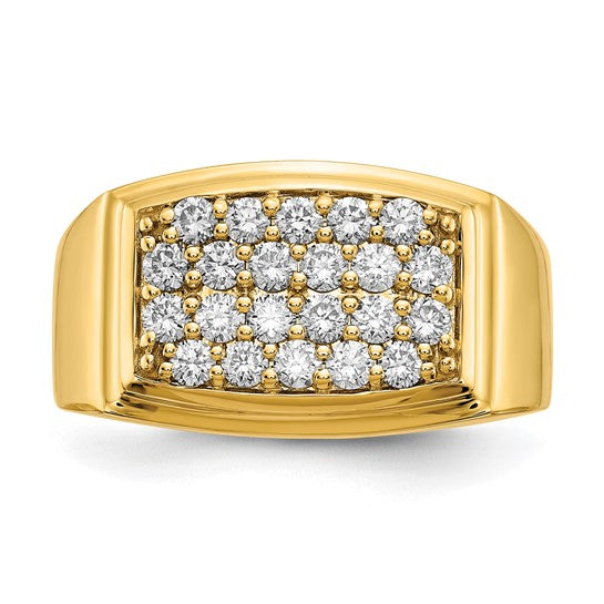 Anillo para Hombre de Oro 10k con Diamante de 1 Quilate Creado en Laboratorio (VS/SI+ G+)-Estilo Cluster Completo