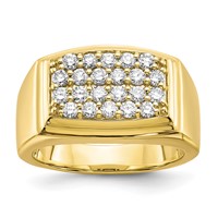 Anillo para Hombre de Oro 10k con Diamante de 1 Quilate Creado en Laboratorio (VS/SI+ G+)-Estilo Cluster Completo