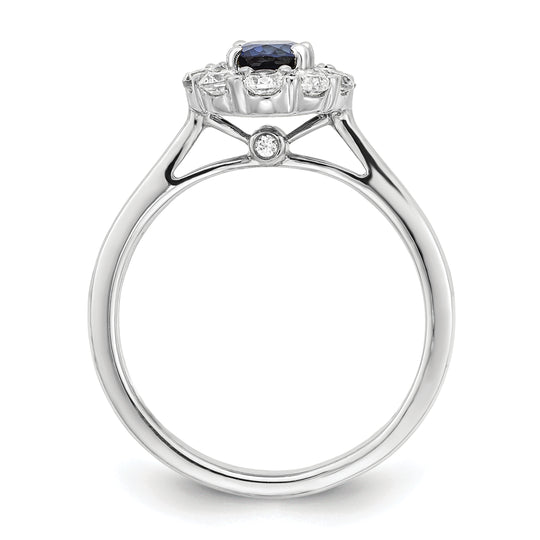 14k White Gold Ring with Sapphire Birthstone