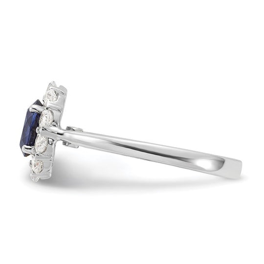 14k White Gold Ring with Sapphire Birthstone
