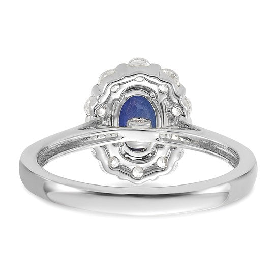 14k White Gold Ring with Sapphire Birthstone