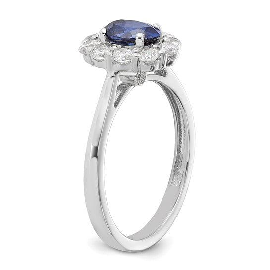 14k White Gold Ring with Sapphire Birthstone