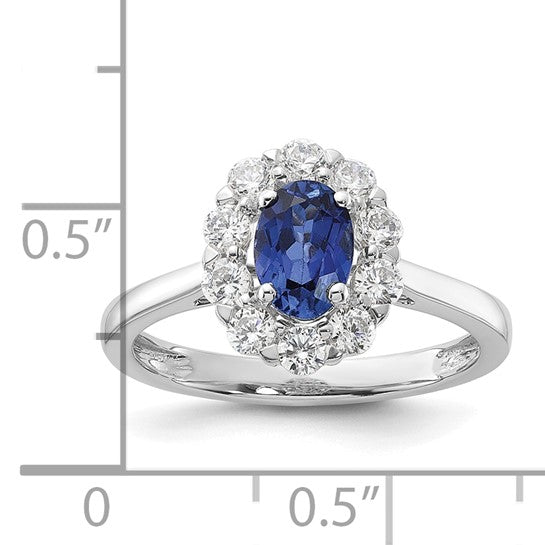 14k White Gold Ring with Sapphire Birthstone