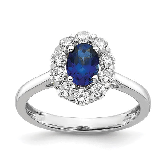 14k White Gold Ring with Sapphire Birthstone