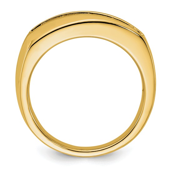 Anillo para Hombre de Oro 10k con 5 Diamantes Creados en Laboratorio (VS/SI FGH)-Completo