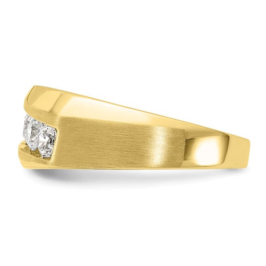 Anillo para Hombre de Oro 10k con 5 Diamantes Creados en Laboratorio (VS/SI FGH)-Completo