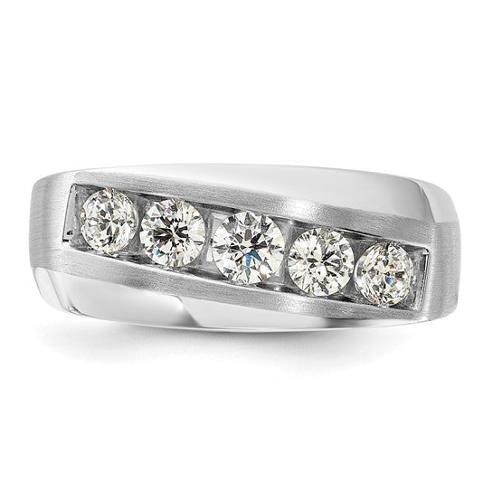 Anillo para Hombre de Oro 10k con 5 Diamantes Creados en Laboratorio (VS/SI FGH)-Completo
