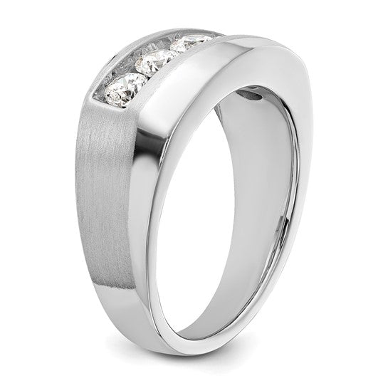 Anillo para Hombre de Oro 10k con 5 Diamantes Creados en Laboratorio (VS/SI FGH)-Completo