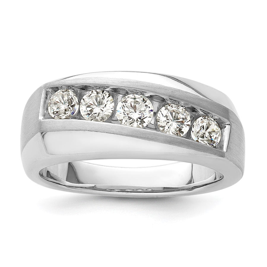 Anillo para Hombre de Oro 10k con 5 Diamantes Creados en Laboratorio (VS/SI FGH)-Completo