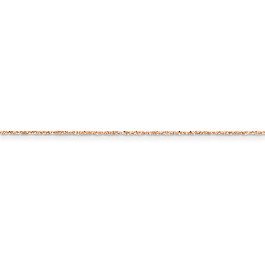 Cadena para ropa de oro rosa de 14 quilates de 0,7 mm