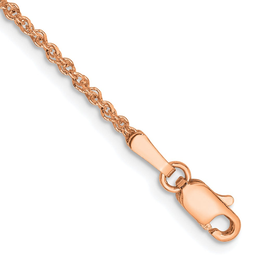 Tobillera Ropa de 14k en Oro Rosa de 9 Pulgadas y 1.7 mm con Cierre de Langosta