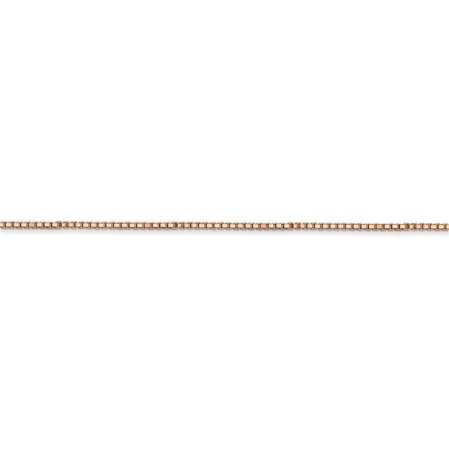 Cadena tipo caja de oro rosa de 14 k de 1,0 mm