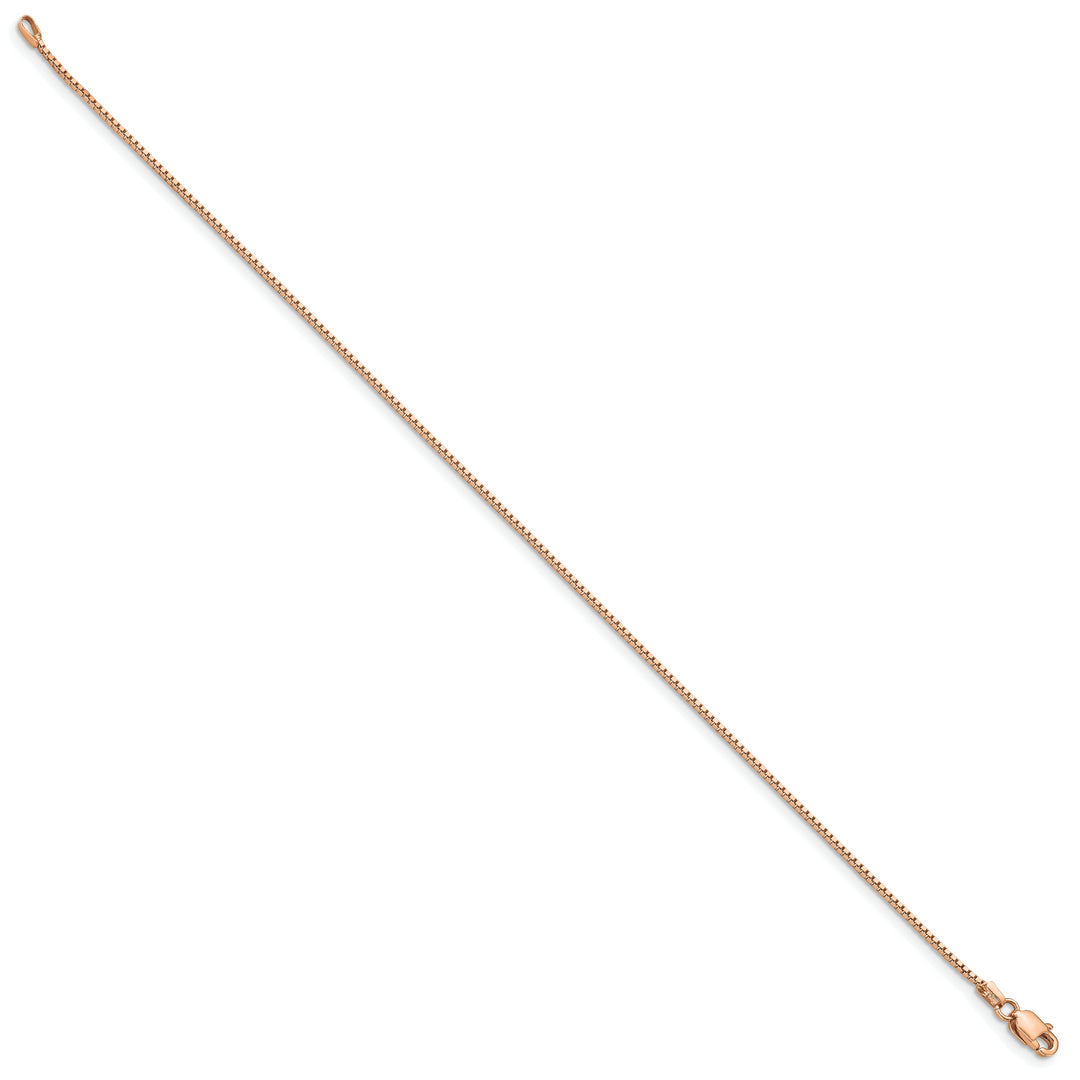 Pulsera de 8 pulgadas con eslabones tipo Caja de 0.95 mm en Oro Rosa de 14k con Cierre de Langosta