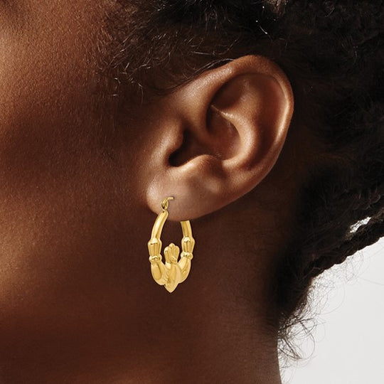 Aretes de Aro Claddagh en Oro Amarillo de 14k Pulido