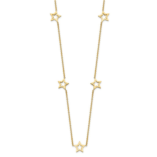14K Yellow Gold Necklace with Star and 2-inch Extension
