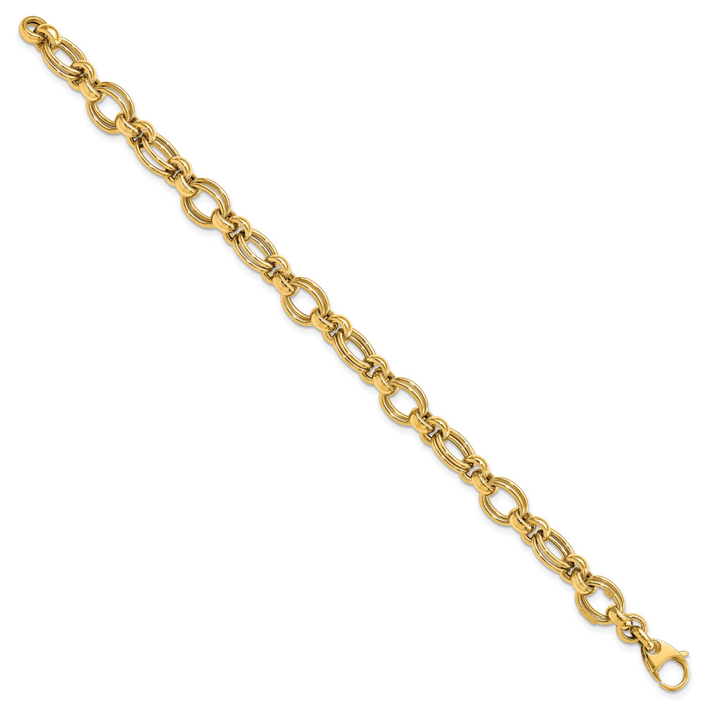 Pulsera 14K Pulida con Enlace Fancy