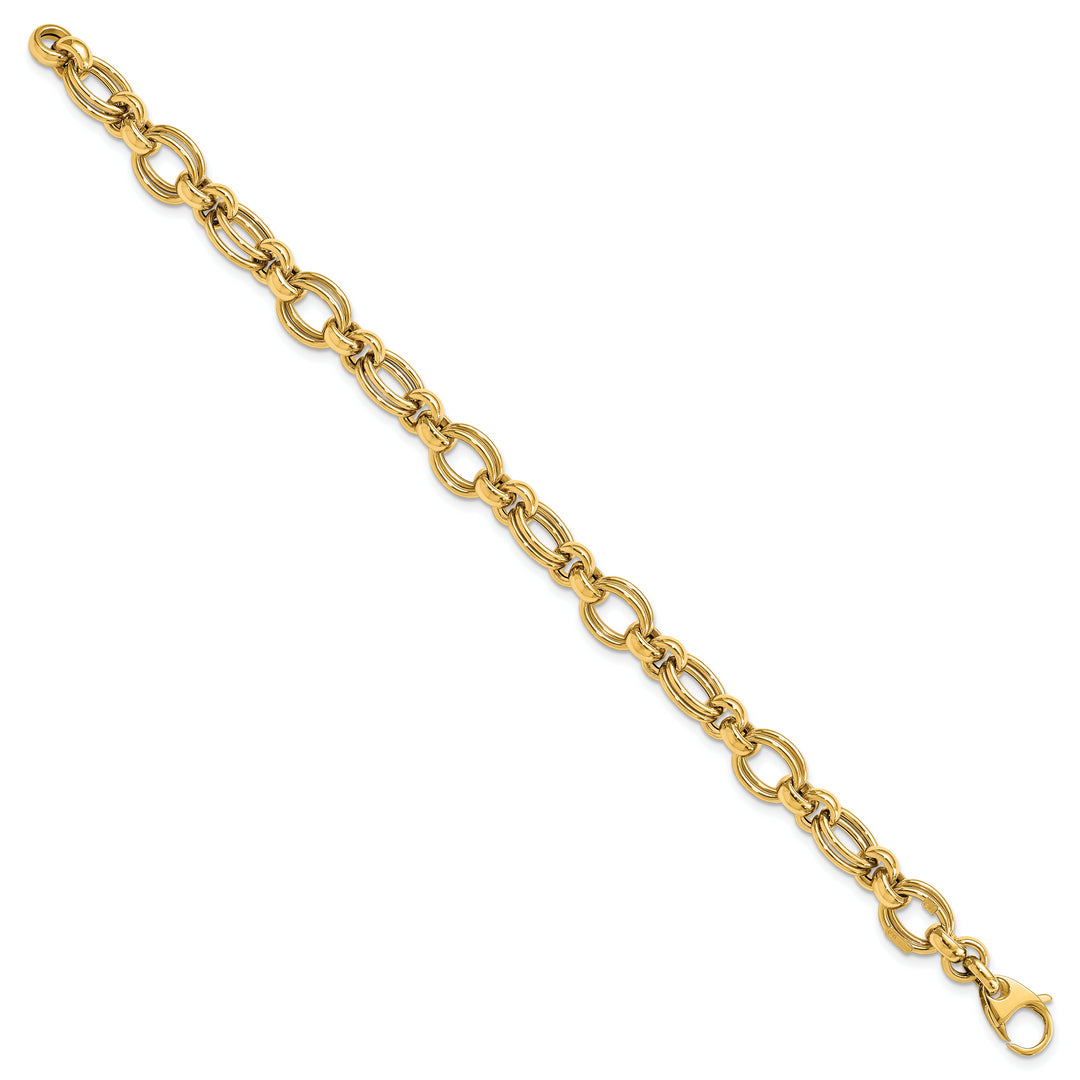 Pulsera 14K Pulida con Enlace Fancy