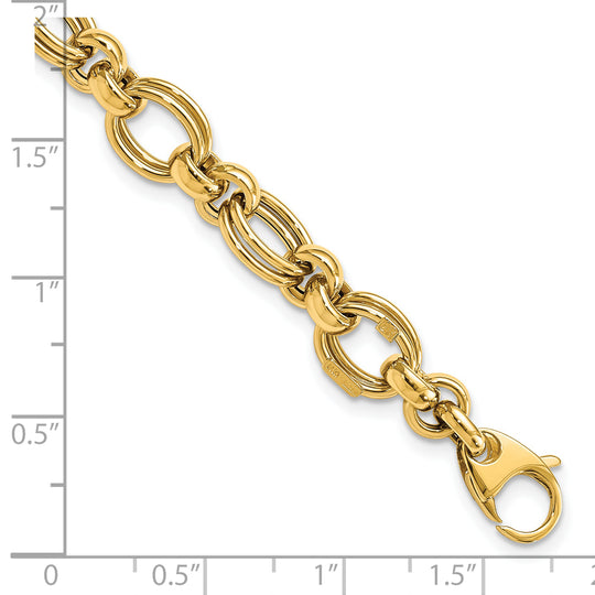 Pulsera 14K Pulida con Enlace Fancy