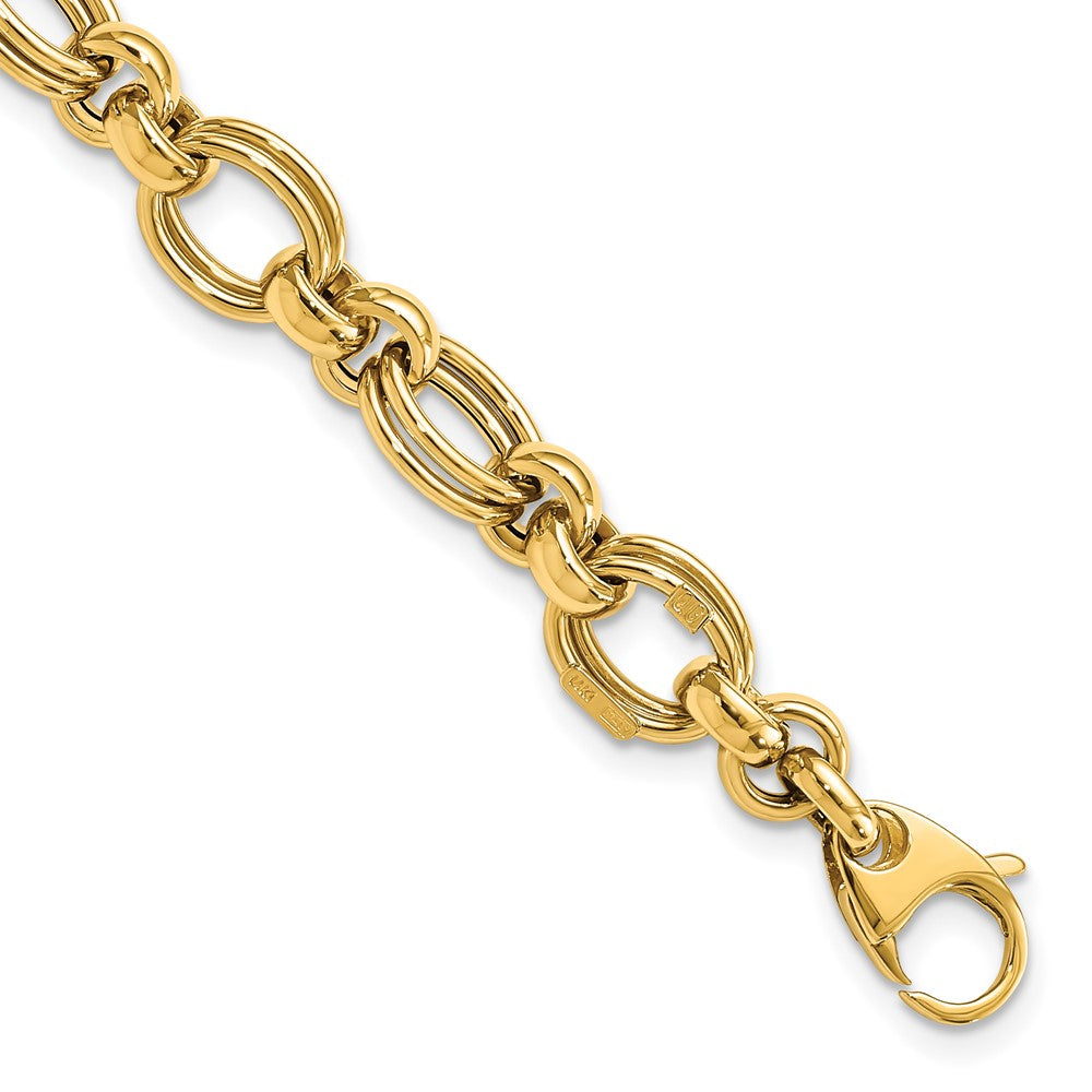 Pulsera 14K Pulida con Enlace Fancy
