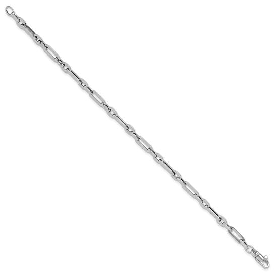 Pulsera de Eslabones Elegantes Pulidos en Oro Blanco de 14K