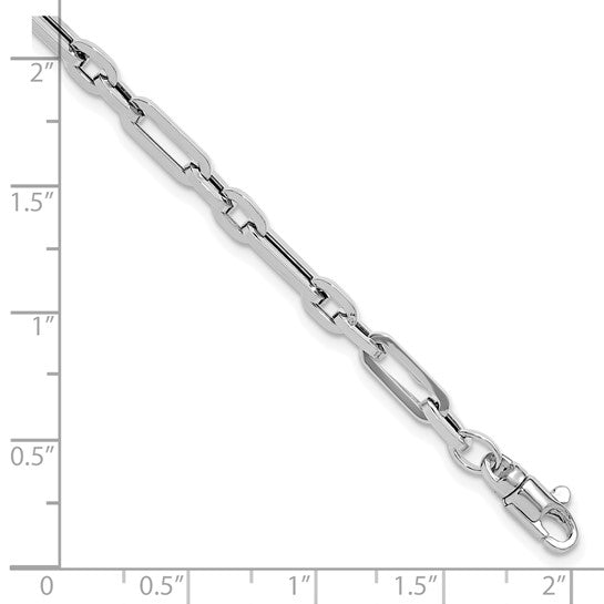 Pulsera de Eslabones Elegantes Pulidos en Oro Blanco de 14K