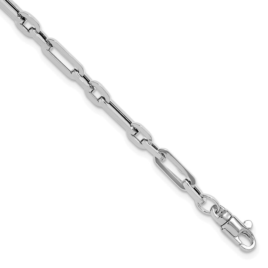 Pulsera de Eslabones Elegantes Pulidos en Oro Blanco de 14K