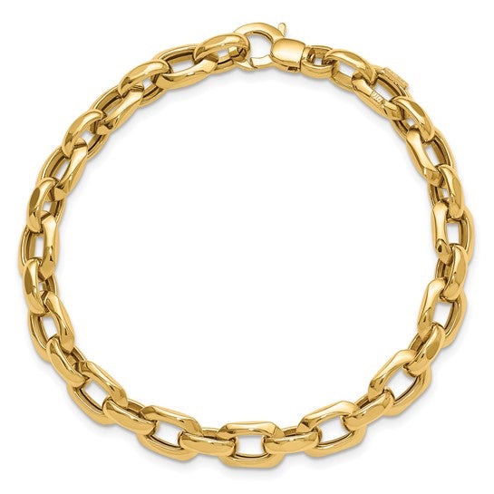 Pulsera de Enlace Elegante de Oro 14K Pulido