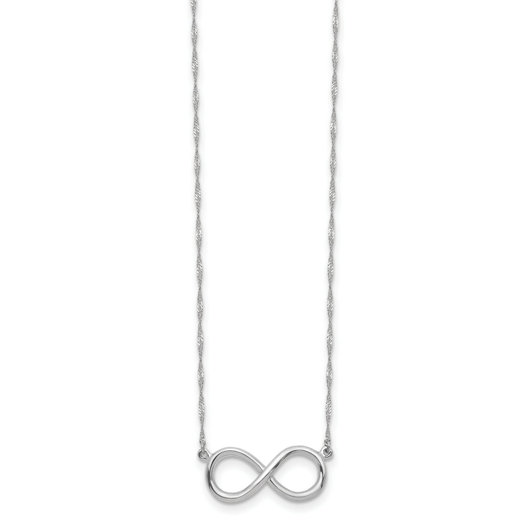 Collar Infinito Pulido de Oro Blanco de 14k