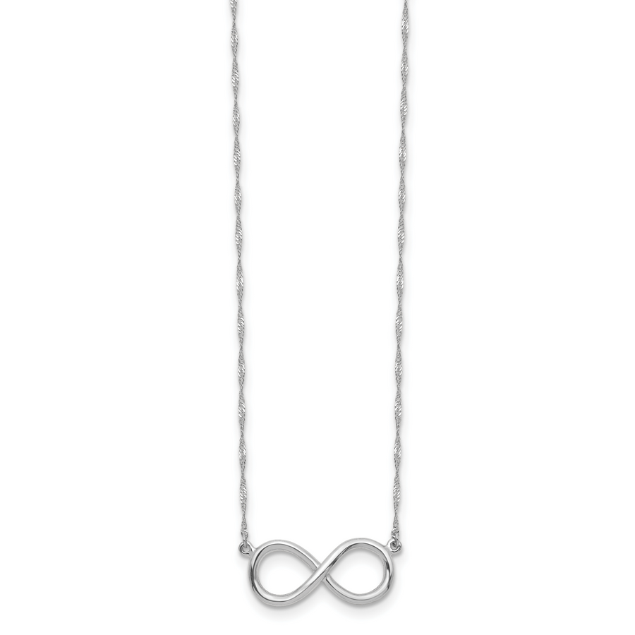 Collar Infinito Pulido de Oro Blanco de 14k