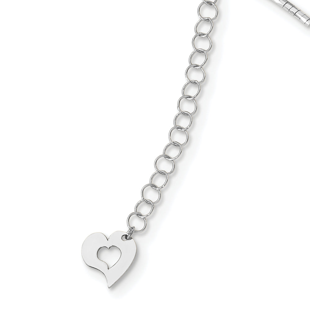 Omega 14K White Polished Necklace with 2" Extension and Twist Detail