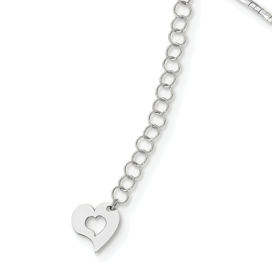 Omega 14K White Polished Necklace with 2" Extension and Twist Detail