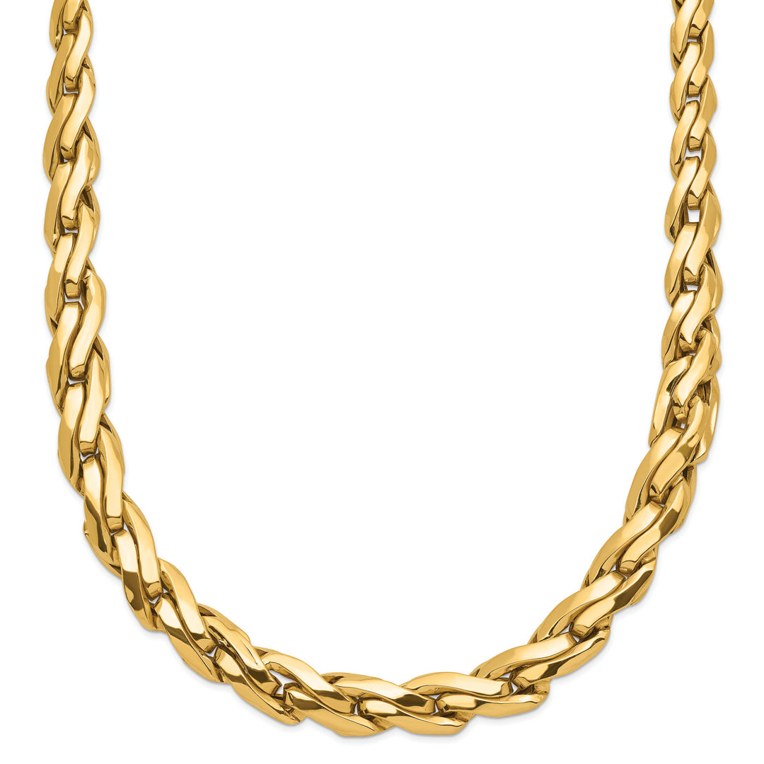14K Polished Graduated Link Necklace 18" Inches