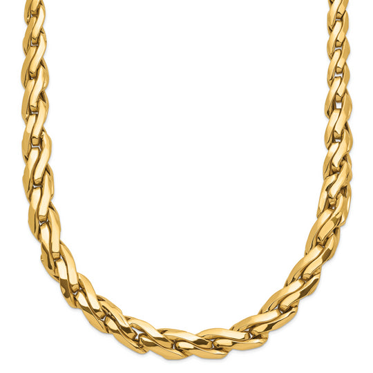 14K Polished Graduated Link Necklace 18" Inches
