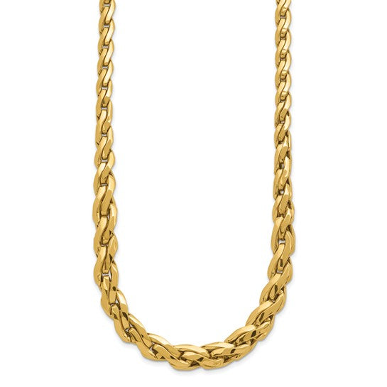 14K Polished Graduated Link Necklace 18" Inches