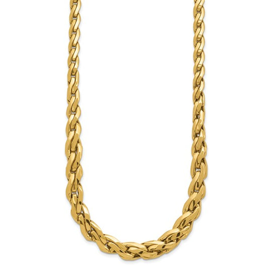 14K Polished Graduated Link Necklace 18" Inches