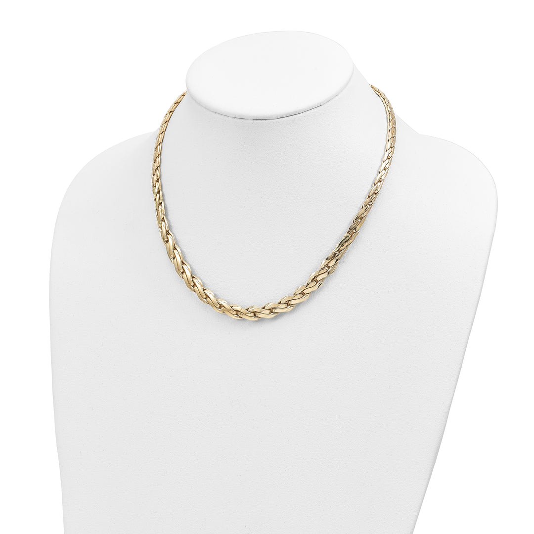 14K Polished Graduated Link Necklace 18" Inches