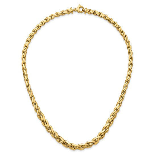 14K Polished Graduated Link Necklace 18" Inches